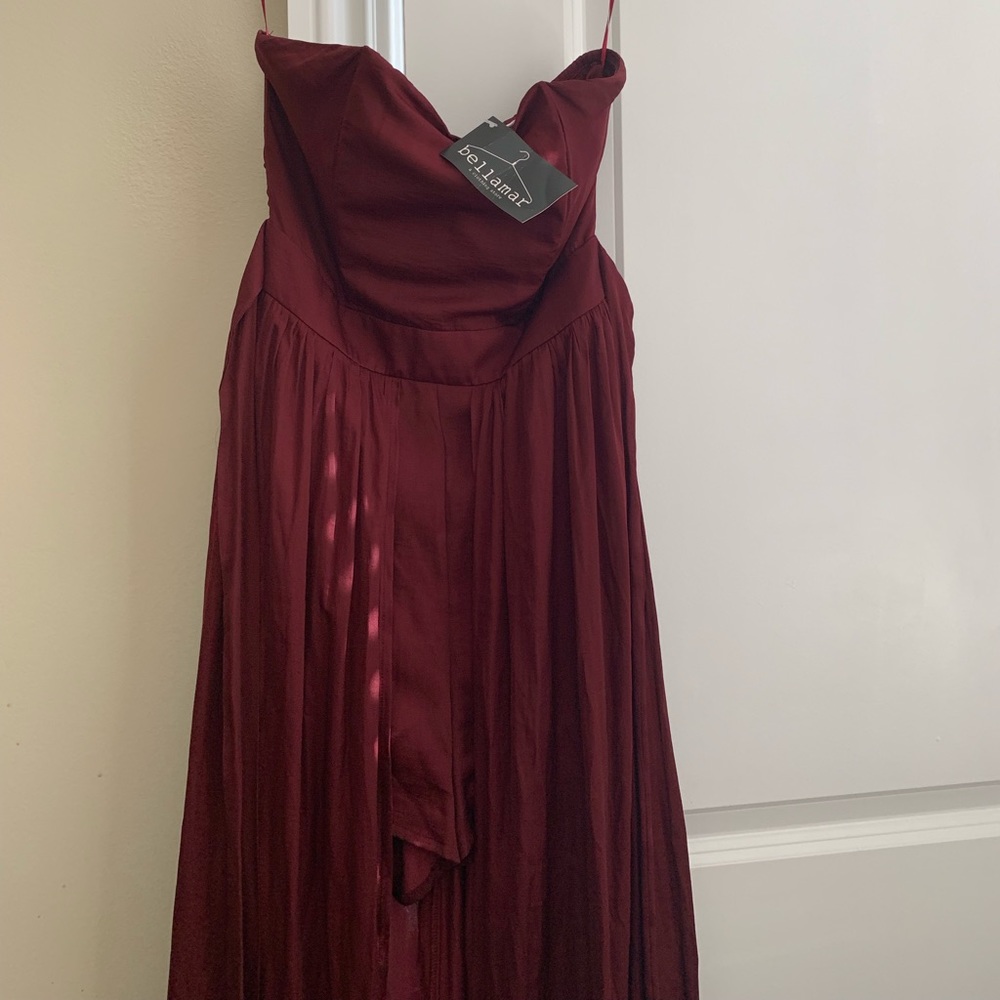 Burgundy shorts jumpsuit